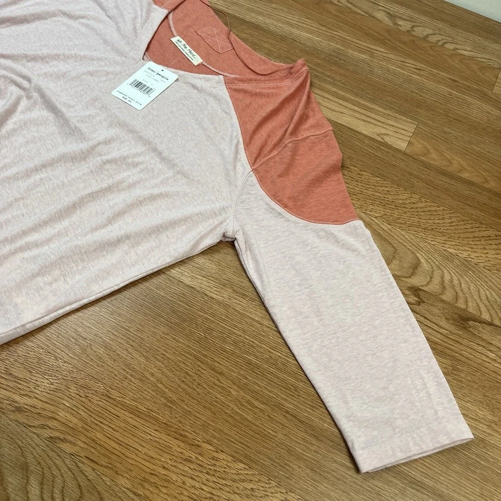 Free People Major League Baseball T-Shirt Pink Oversized Women's Large NEW‎